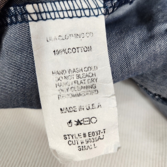 Denim Style Ruffle Hem Top - Picture 5 of 5